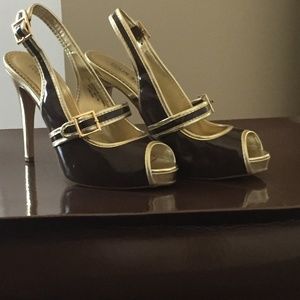 Colin Stuart Gold/Brown Platform heels